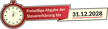 Freiwillige Abgabe der Steuererklärung bis 31.12.2027